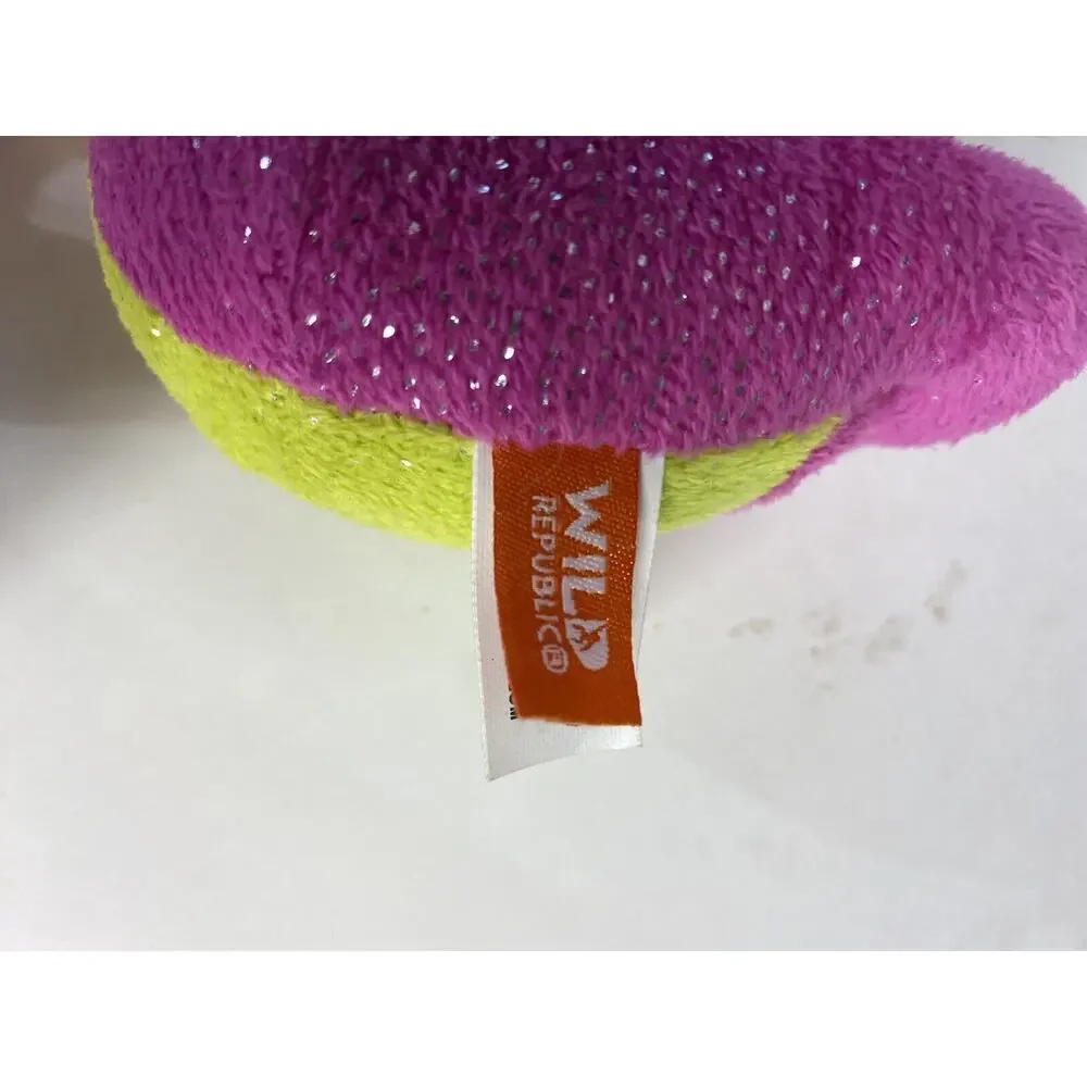 Wild Republic Sparkle Seahorse Plush Pink Green Beanbag 6.5 Inch